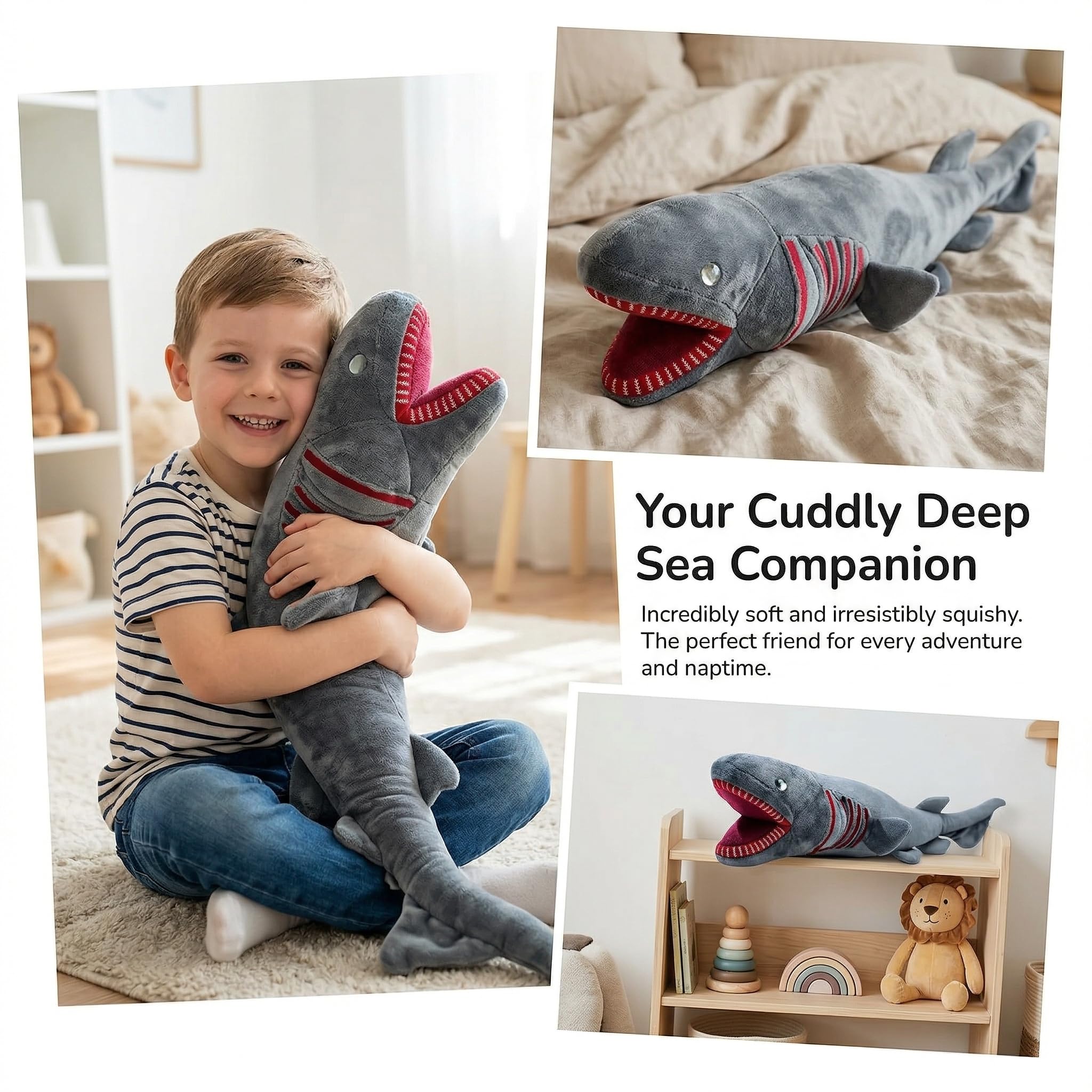 Amazon.co.jp: ZHONGXIN MADE フリルサメぬいぐるみ、52cm 海の生き物
